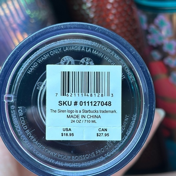 Starbucks 2021 Multi Color Swirl 24oz Cold Cup Tumbler Winter Holiday - Picture 7 of 8